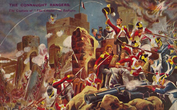 'The Connaught Rangers. The Capture of The Citadel at Badajoz', 1812, (1939). Artist: Unknown.