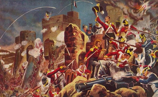 'The Connaught Rangers. The Capture of The Citadel at Badajoz', 1812, (1939). Artist: Unknown.