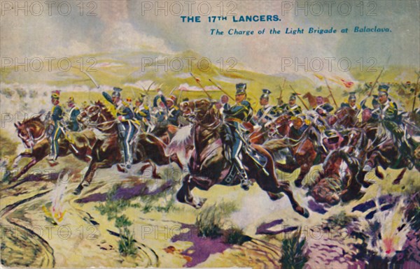 'The 17th Lancers. The Charge of the Light Brigade at Balaclava', 1854, (1939). Artist: Unknown.