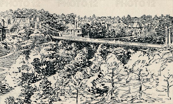 'Alum Chine Suspension Bridge', 1929. Artist: Unknown.