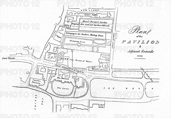 'Plan of the Pavilion & Adjacent Grounds - 1803', (1939). Artist: Unknown.