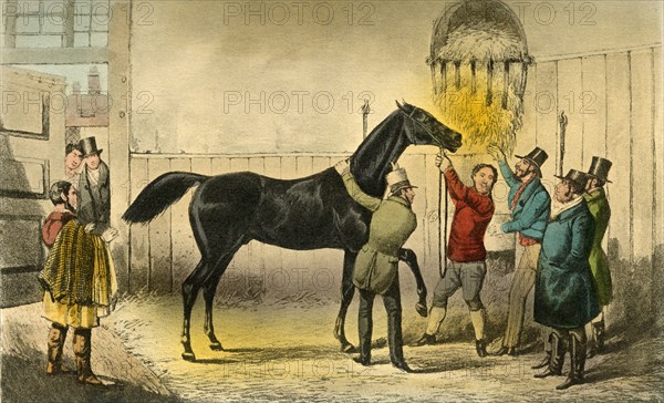 'The Baron 'vills his Wet', 1838. Artist: Henry Thomas Alken.