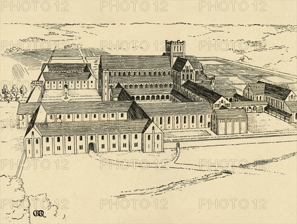 'Exterior of Benedictine Monastery', (1931). Artist: Charles Henry Bourne Quennell.