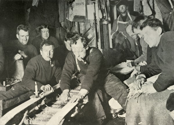 'Preparing A Sledge During the Winter', 1908, (1909). Artist: Unknown.