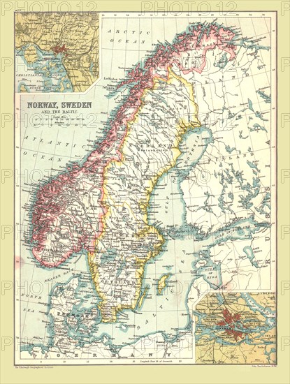 Map of Norway and Sweden, 1902. Creator: Unknown.