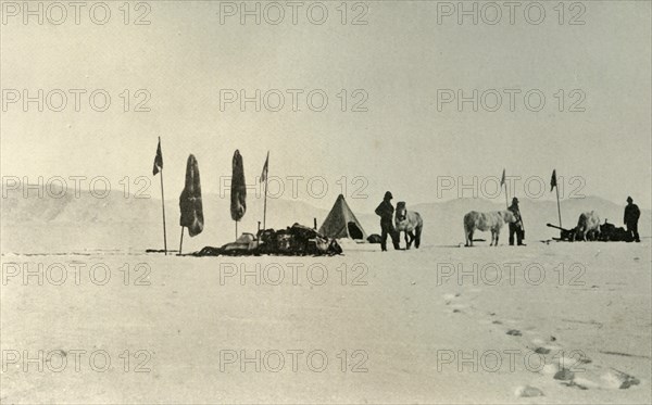 'The Camp After Passing the Previous Farthest South Latitude', November 1908, (1909). Artist: Unknown.