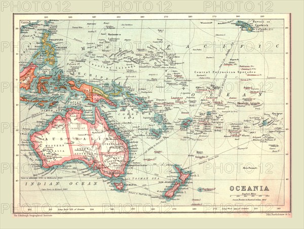 Map of Oceania, 1902. Creator: Unknown.