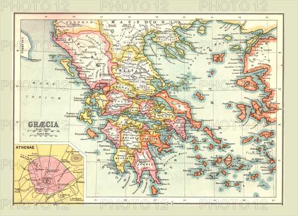 Map of 'Graecia', (1902). Creator: Unknown.