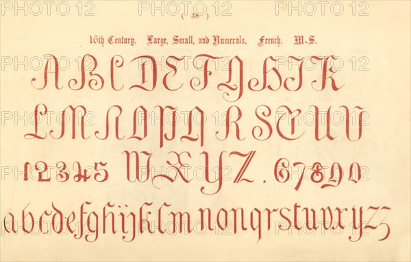 '16th Century. Large, Small and Numerals. French. MS.', 1862. Artist: Unknown.