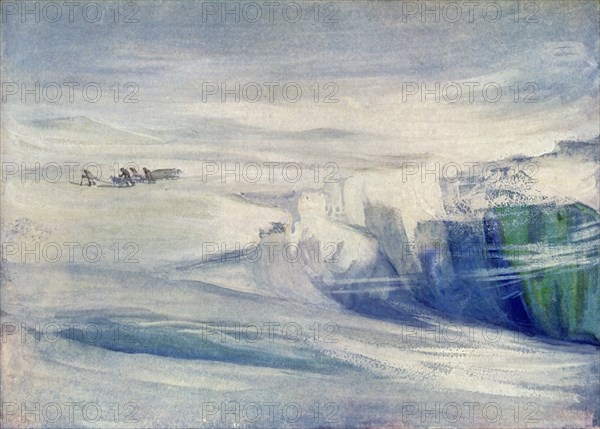 'The Depot Party Amongst Crevasses', c1908, (1909).  Artist: George Marston.