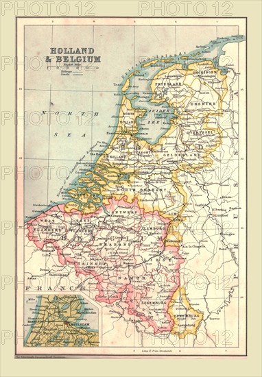 Map of Holland and Belgium, 1902. Creator: Unknown.