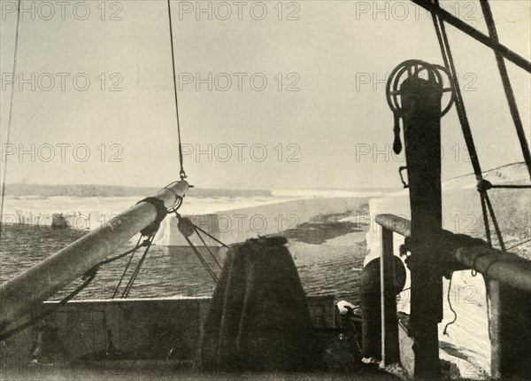 'The Barrier Edge Breaking Away Four Miles South of Hut Point', c1908, (1909). Artist: Unknown.