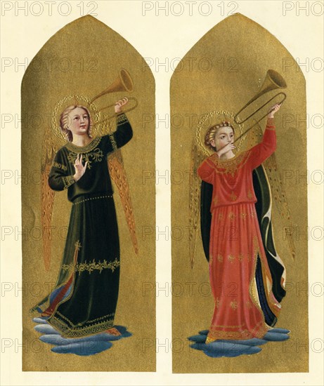 'Two Angels with Trumpets', 15th century, (c1909). Artist: Fra Angelico.