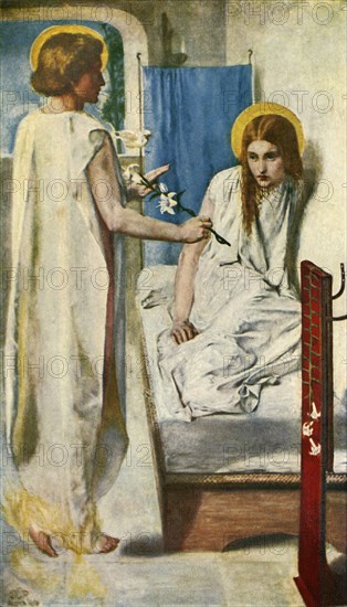 'Ecce Ancilla Domini', 1849-1850, (c1912). Artist: Dante Gabriel Rossetti.