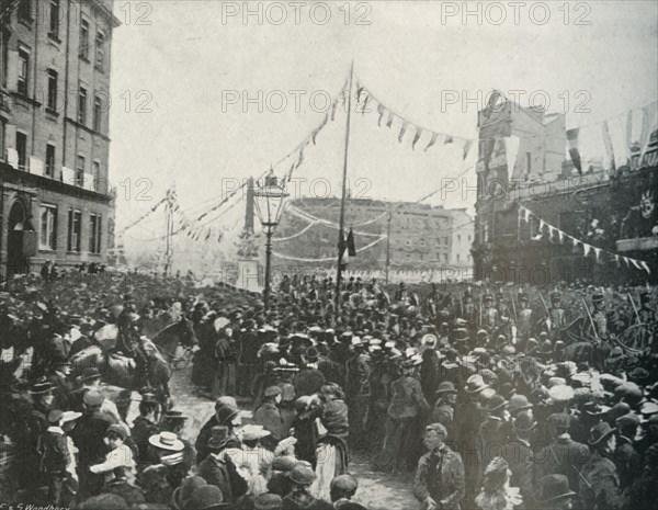 'The Royal Procession: The Royal Horse Artillery Passing St. George's Circus, Borough', 1897. Artist: E&S Woodbury.