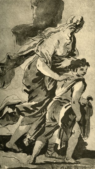 'Hagar and Ishmael', mid 18th century, (1928). Artist: Giovanni Battista Tiepolo.