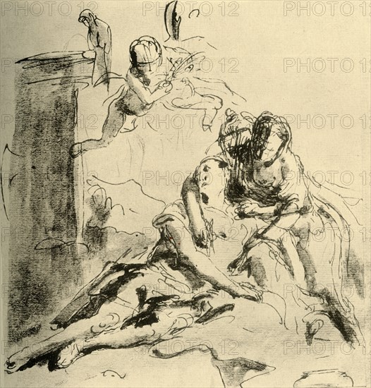 'Angelica tends the Wounds of Medor', c1757, (1928). Artist: Giovanni Battista Tiepolo.