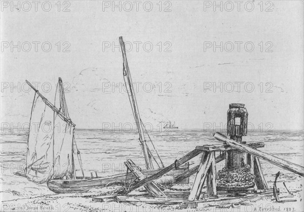 'On Thorpe Beach', 1887. Creator: Arthur Evershed.