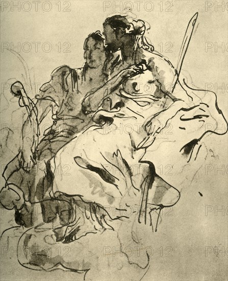'Two Young Women', mid 18th century, (1928). Artist: Giovanni Battista Tiepolo.