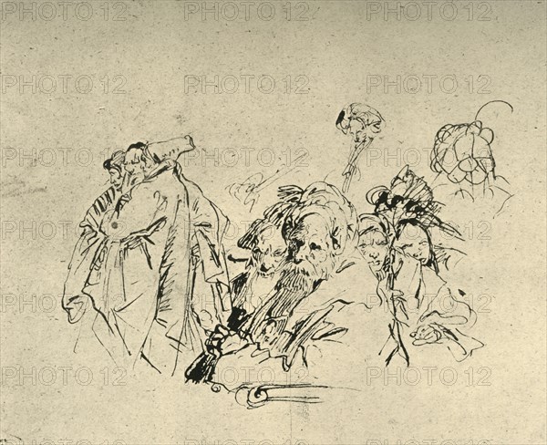 'Group of Orientals', mid 18th century, (1928). Artist: Giovanni Battista Tiepolo.