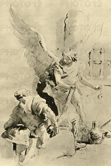 'An Angel appears to the Apostle Peter in prison', mid 18th century, (1928). Artist: Giovanni Battista Tiepolo.