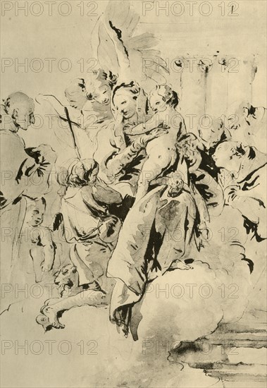 'Madonna with Saints and Angels', mid 18th century, (1928). Artist: Giovanni Battista Tiepolo.