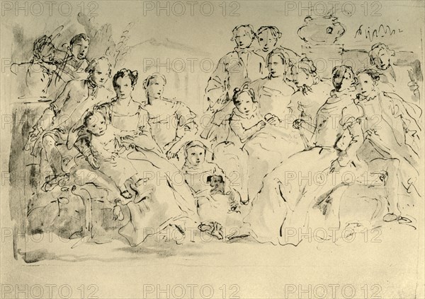 'Sketch for a Group Portrait', mid 18th century, (1928). Artist: Giovanni Battista Tiepolo.