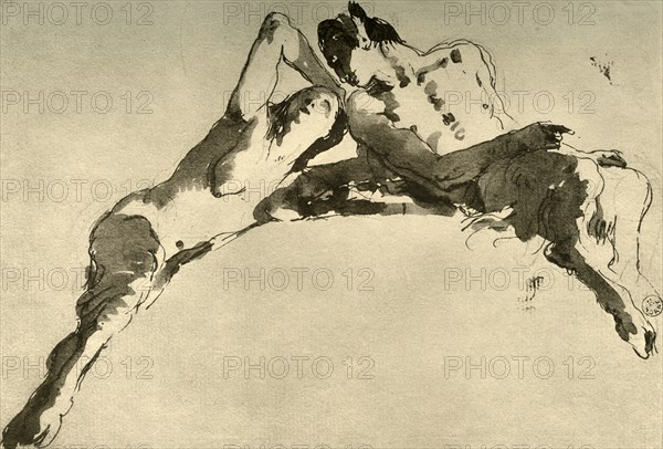 'Male and Female Faun', mid 18th century, (1928). Artist: Giovanni Battista Tiepolo.