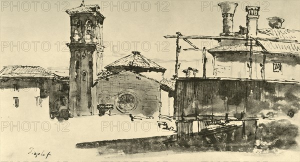'Group of Buildings', mid 18th century, (1928). Artist: Giovanni Battista Tiepolo.