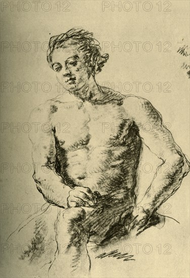 'Nude seated', mid 18th century, (1928). Artist: Giovanni Battista Tiepolo.