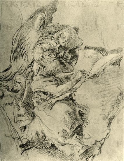 'The Evangelist Matthew', 1743, (1928). Artists: Giovanni Battista Tiepolo, Giovanni Domenico Tiepolo.