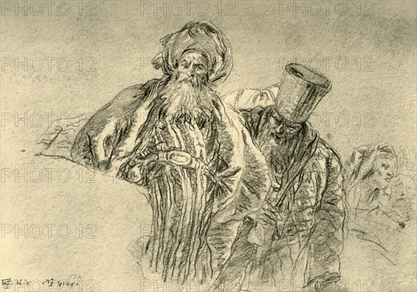 'Two Oriental Merchants', 1753, (1928).  Artists: Giovanni Battista Tiepolo, Giovanni Domenico Tiepolo.