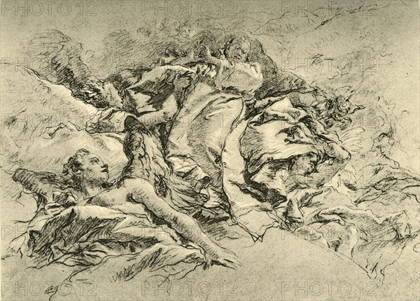 'Madonna in clouds surrounded by Angels', c1754, (1928). Artist: Giovanni Battista Tiepolo.