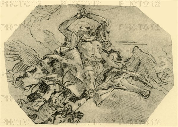 'Praying Saint surrounded by Angels', 1762, (1928). Artist: Giovanni Domenico Tiepolo.