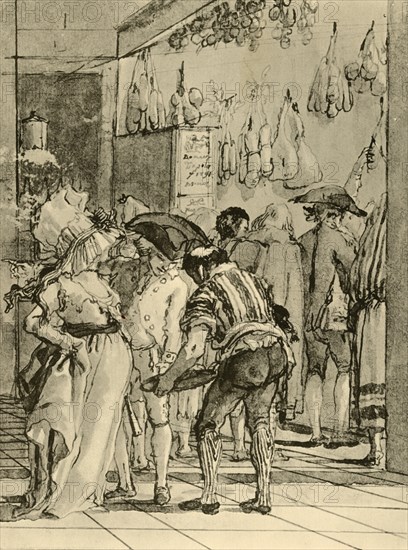 'A Shop with smoked Wares', 1791, (1928). Artist: Giovanni Domenico Tiepolo.