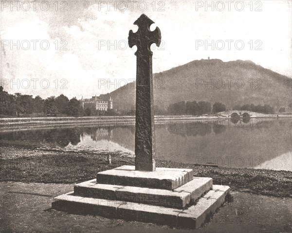 Inveraray Castle and Celtic cross, Argyll, Scotland, 1894. Creator: Unknown.