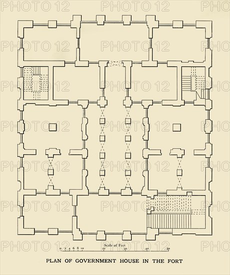 'Plan of Government House in the Fort', 1925. Creator: Unknown.
