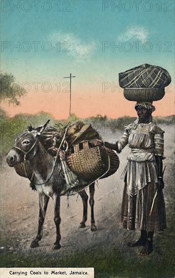 'Carrying Coals to Market, Jamaica', early 20th century. Creator: Unknown.