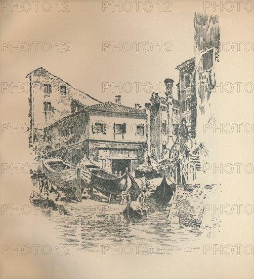 'Boat Building, Venice', 1905, (1925). Creator: Joseph Pennell.