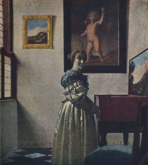 'A Lady Standing at the Virginals', c1670-1672,(c1950). Creator: Jan Vermeer.