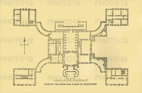 'Plan of the Principal Floor of Kedleston', 1925. Creator: Unknown.