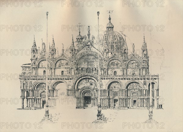 'Façade of St. Mark's', late 19th-early 20th century, (1925). Creator: William Monk.