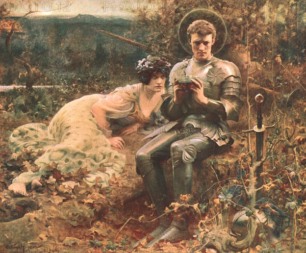 'The Temptation of Sir Percival', c1894, (c1902). Creator: Unknown.