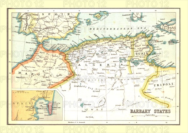 Map of the Barbary States, 1902.  Creator: Unknown.
