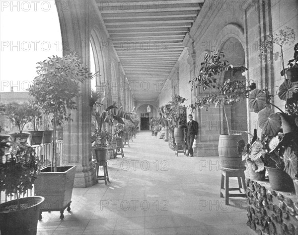 Gallery of the School of La Paz (Vizcainas), Mexico City, Mexico, c1900.  Creator: Unknown.