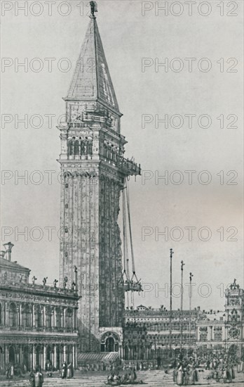 'Repairing the Campanile', 1746-1756, (1925). Creator: Canaletto.