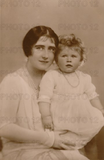 'H.R.H. The Duchess of York and Princess Elizabeth', 1928. Creator: Marcus Adams.