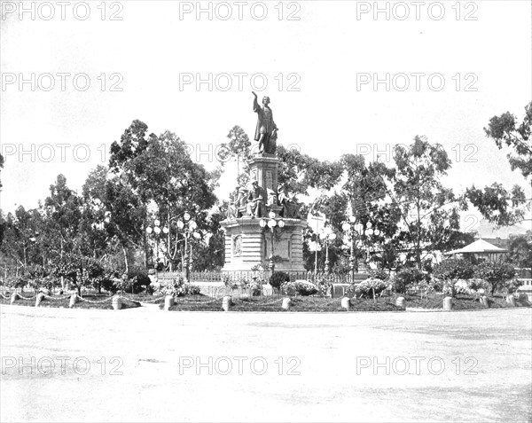 Statue of Columbus on the Paseo, Mexico City, Mexico, c1900.  Creator: Unknown.