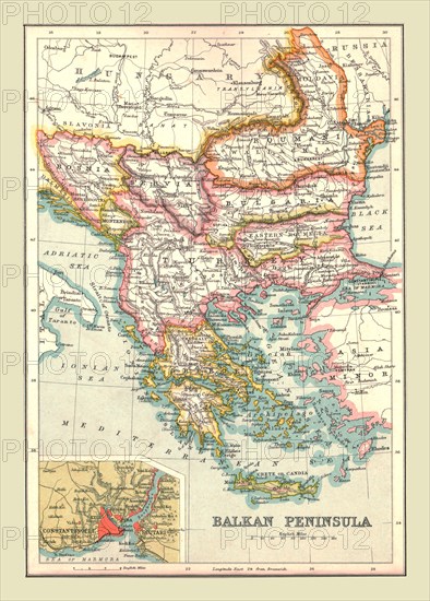 Map of the Balkan Peninsula, 1902. Creator: Unknown.