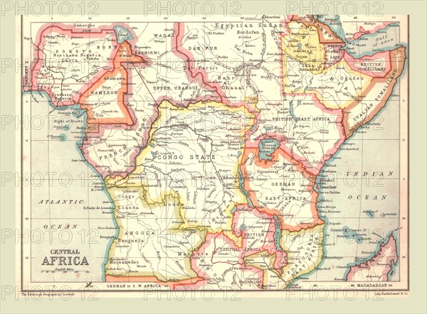 Map of Central Africa, 1902. Creator: Unknown.